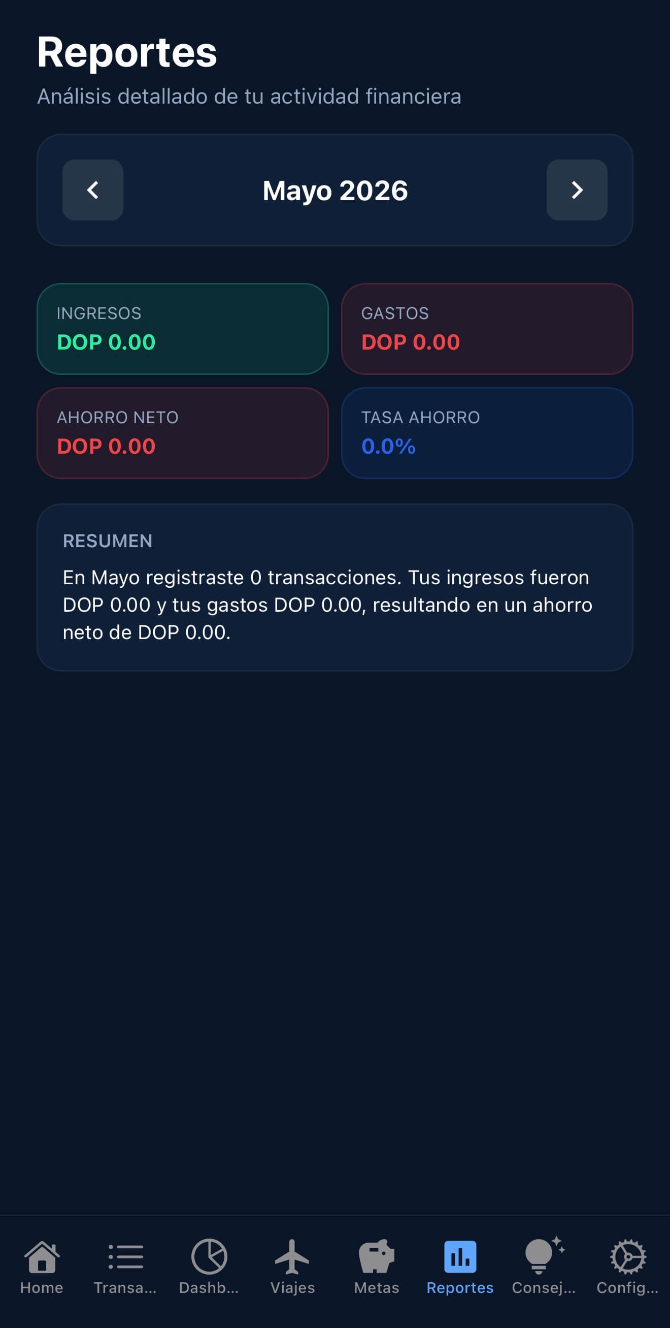 Reportes y análisis financiero detallado en Salo